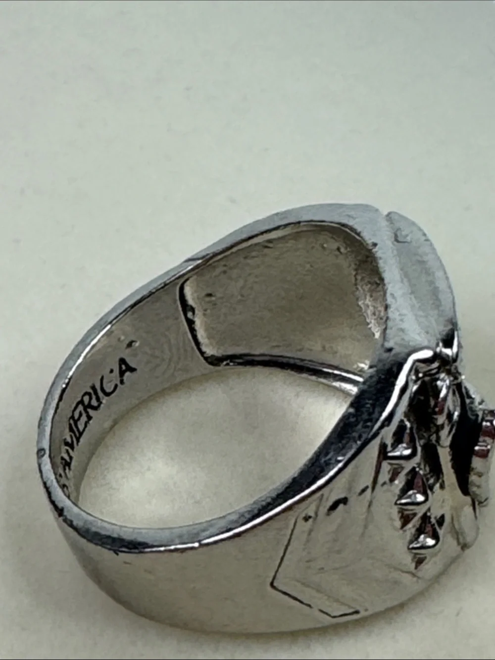 Men’s Sterling Silver 925 American Pride Eagle Flag Ring 11.66grams Size 13